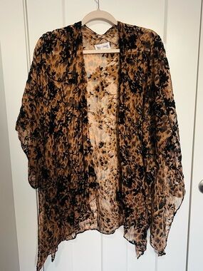 Black and Brown Sheer Animal Print tunic
